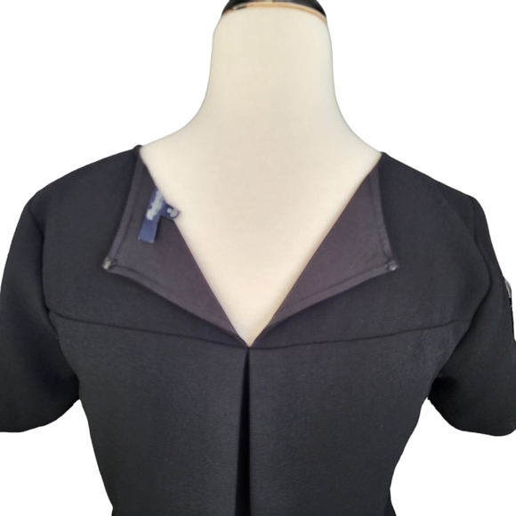 Madewell Folio Tiered Crepe Short Sleeve Hi-Lo Solid Black Mini Dress Size 6 nov - Picture 8 of 14